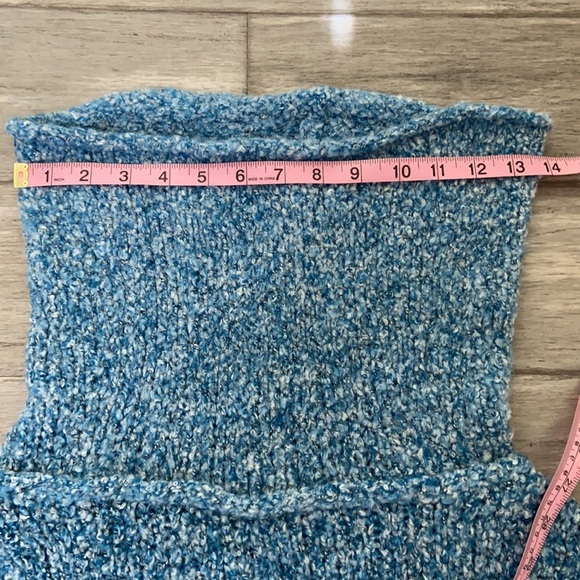 Free People Bff Cowl Neck Blue Marine Sweater Sz Small - Picture 8 of 13